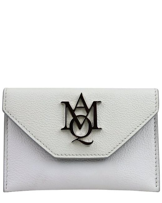 McQueen Gray Leather Card Holder