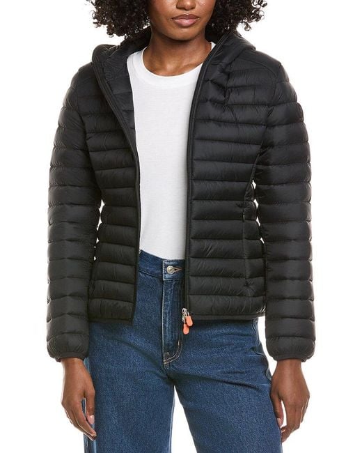 Save The Duck Black Vicky Short Hooded Basic Jacket
