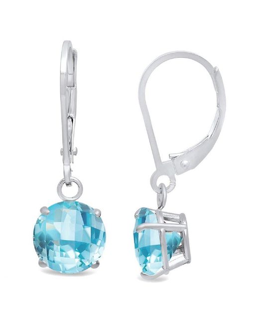 MaxColor 10k 4.00 Ct. Tw. Blue Topaz Dangle Earrings
