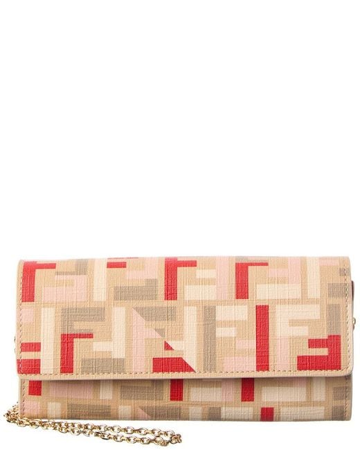 Fendi Pink Roma Ff Wallet On Chain