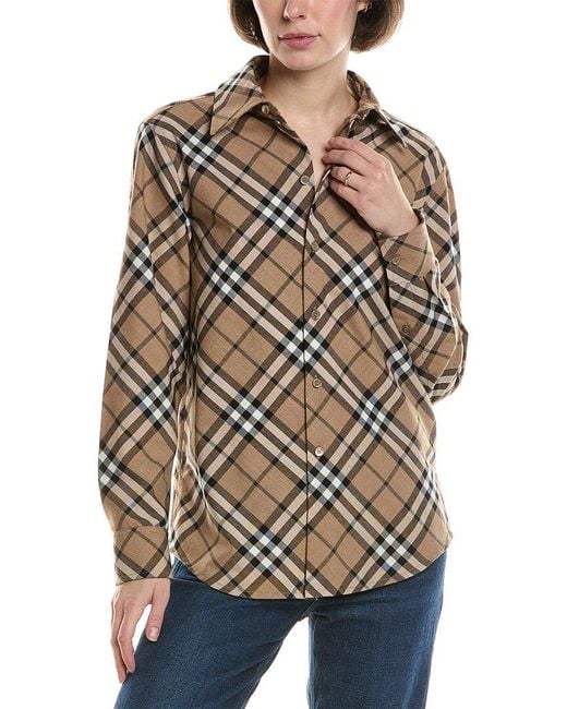Burberry Brown Wool-Blend Shirt
