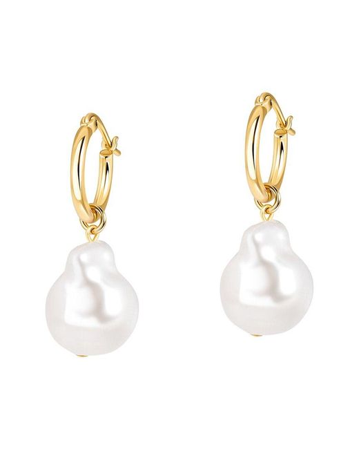 Electric Picks White 14K Plated 17.6Mm Pearl Regal Earrings