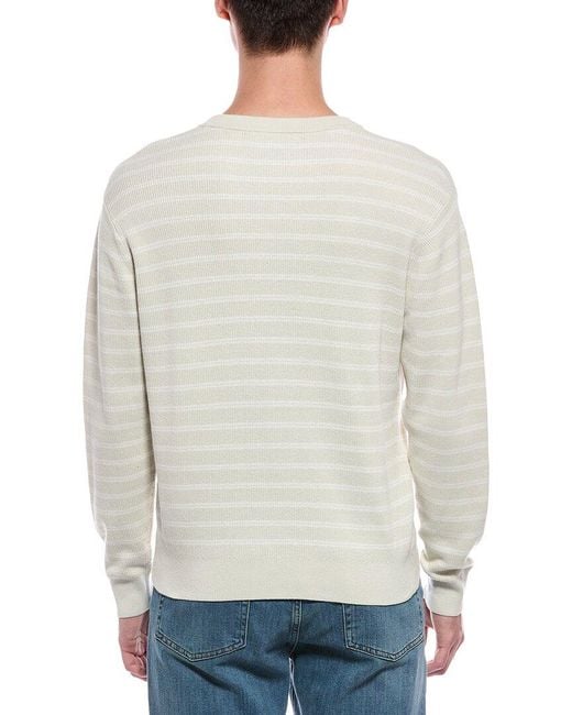 Rag & Bone White Lewis Striped Crewneck Sweatshirt for men