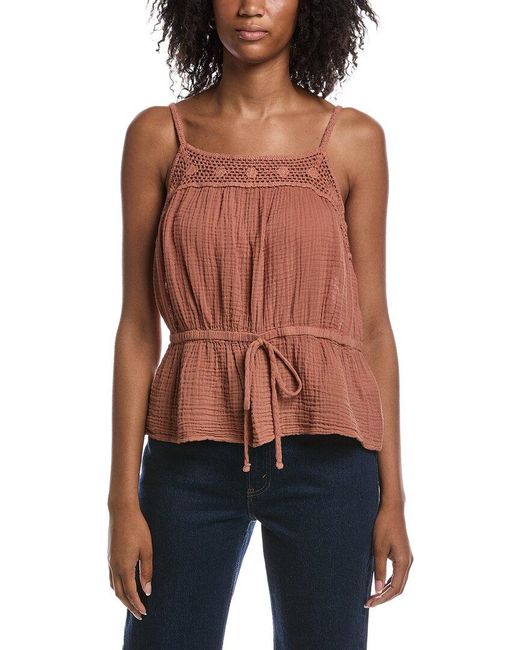 Michael Stars Red Dahlia Waist Tie Tank