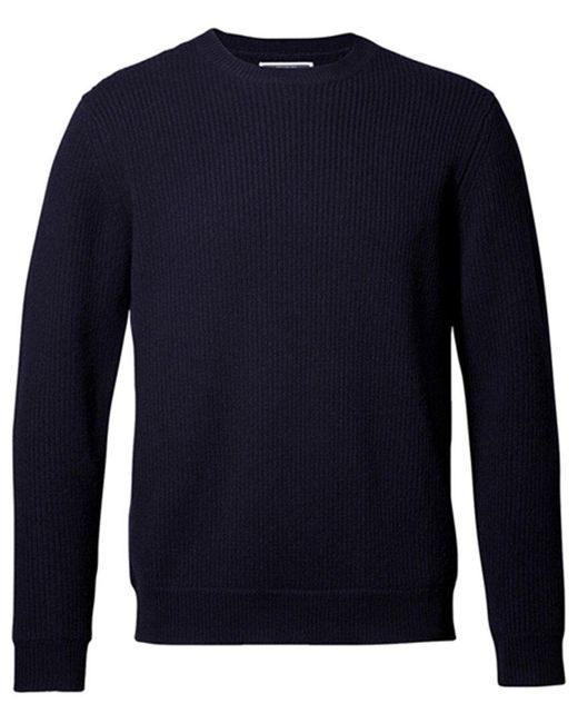 Charles Tyrwhitt Blue Chunky Merino Wool Crewneck Sweater for men