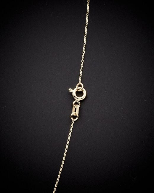 Italian Gold Black 14K Puffed Mariner Link Pendant Necklace