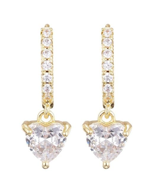 Adornia Metallic 14K Plated Cz Heart-Shaped Huggie Hoop Earrings