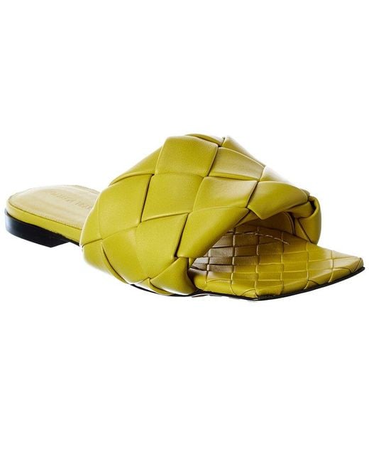 Bottega Veneta Yellow The Lido Intrecciato Leather Sandal