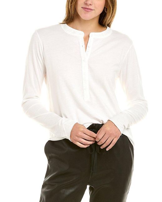 Bella Dahl Henley Top in White Lyst