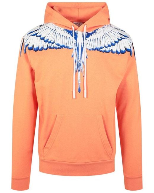 Marcelo Burlon Orange Icon Wings Regular Hoodie for men