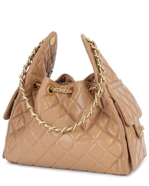 Tiffany & Fred Paris Natural Quilted Leather Shoulder Bag