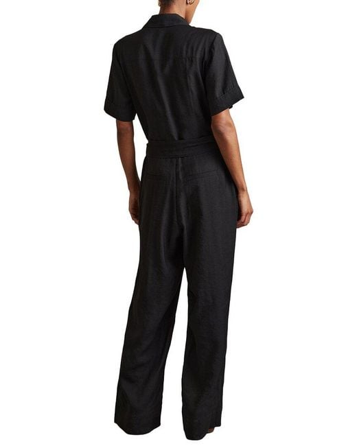 Reiss Black Joanie Utility Jumpsuit