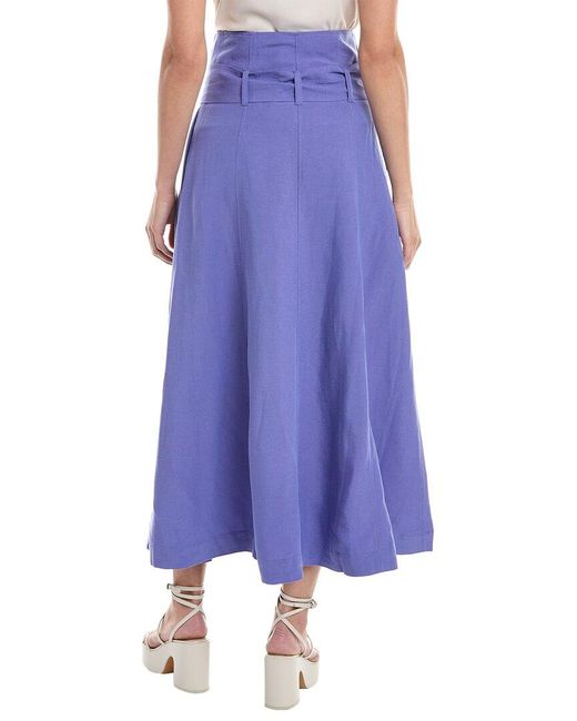 Mara Hoffman Purple Anna Linen-blend Maxi Skirt