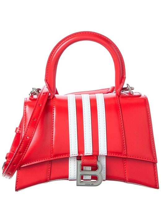 Balenciaga Red X Adidas Hourglass Xs Leather Top Handle Satchel