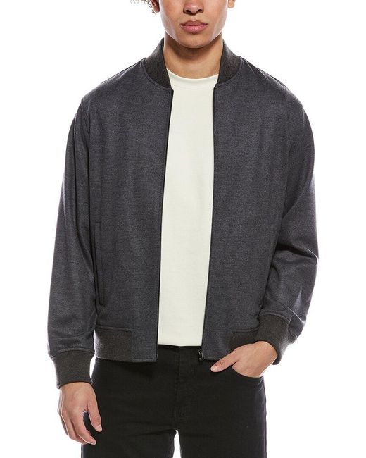 Theory Gray Clean Wool-Blend Bomber Jacket for men
