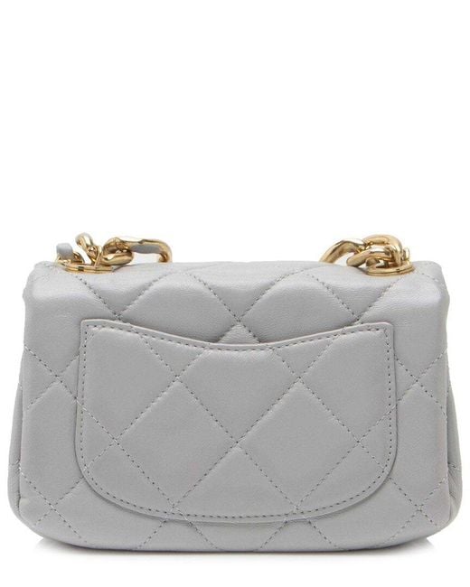 Chanel Gray Blue Lambskin Small Color Match Flap Bag (authentic Pre-loved)