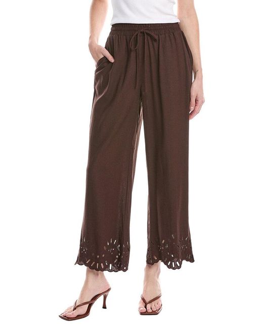 Nanette Lepore Brown Linen-blend Pant