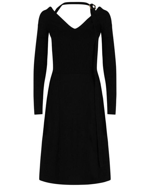 Ferragamo Black Halter Strap Dress