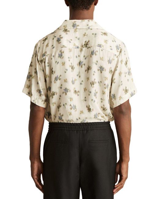Reiss Natural Fade Abstract Floral Print Shirt for men