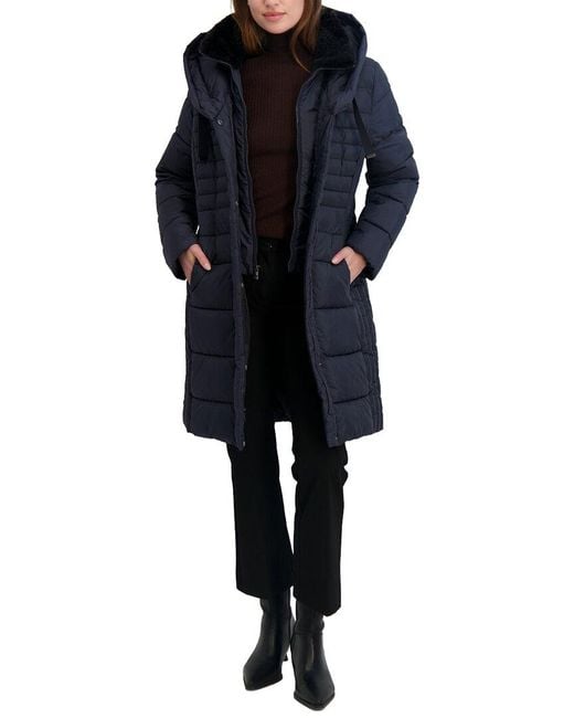 Tahari Blue Casey Puffer Jacket