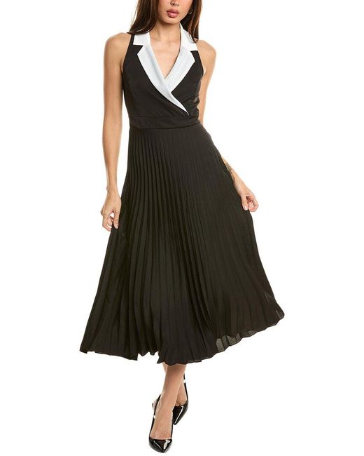 Moonsea Blazer Bodice Midi Dress in Black Lyst UK