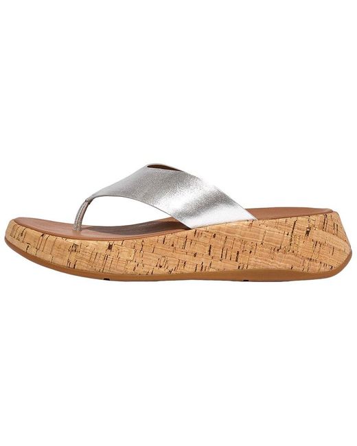 Fitflop White F-mode Leather Sandal