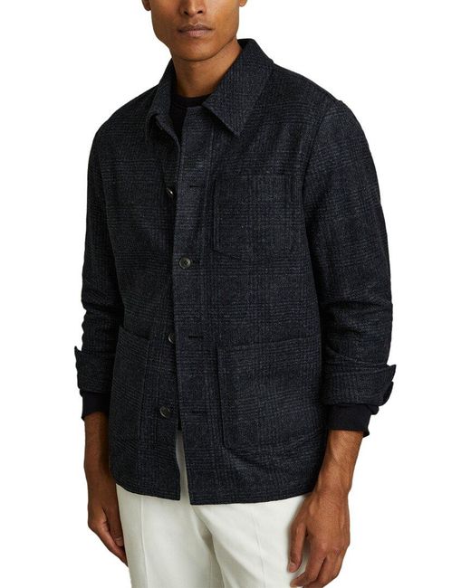 Reiss Black Quartz Wool-Blend Jacket for men
