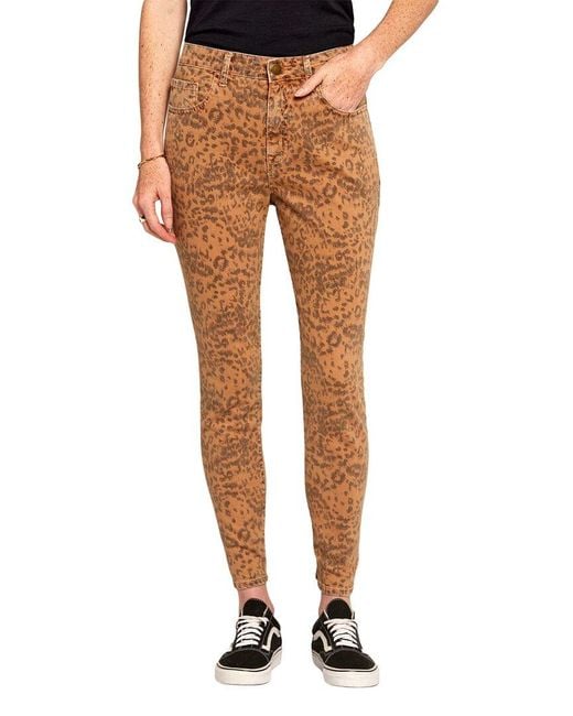 Current/Elliott Orange Stiletto Amber Leopard Skinny Jean