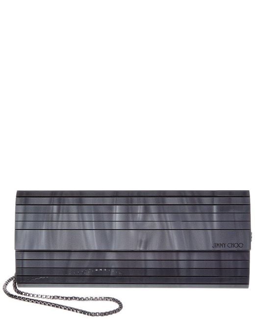 Jimmy Choo Gray Sweetie Mother Of Pearl Clutch