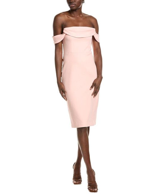 Laundry by Shelli Segal White Off-The-Shoulder Sheath Dress