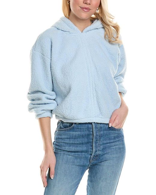 Stateside Blue Double Face Sherpa Cinched Hoodie