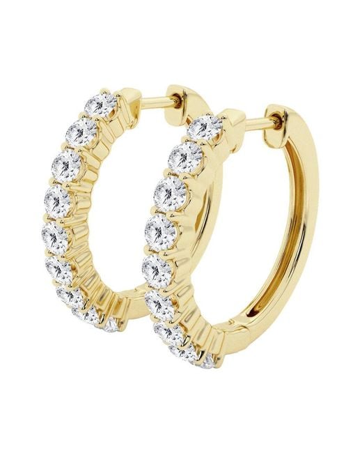 Lab Grown Diamonds Metallic 14k 1.00 Ct. Tw. Lab Grown Diamond Classic Hoops