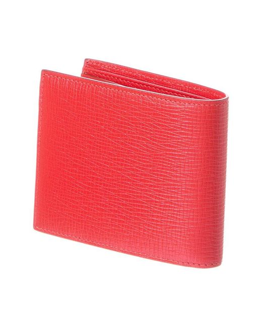 Ferragamo Red Logo Leather Bifold Wallet for men
