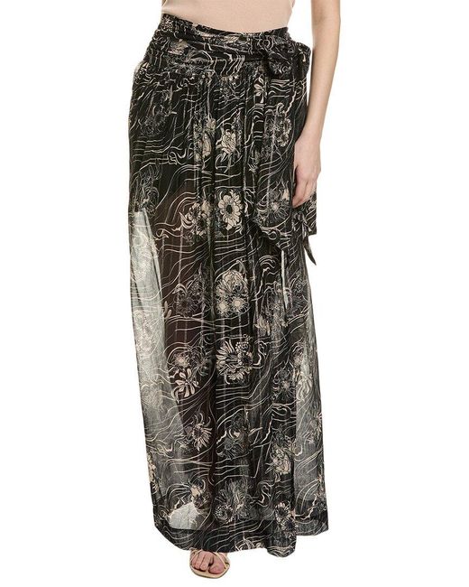 Sabina Musayev Black Patina Silk-blend Skirt