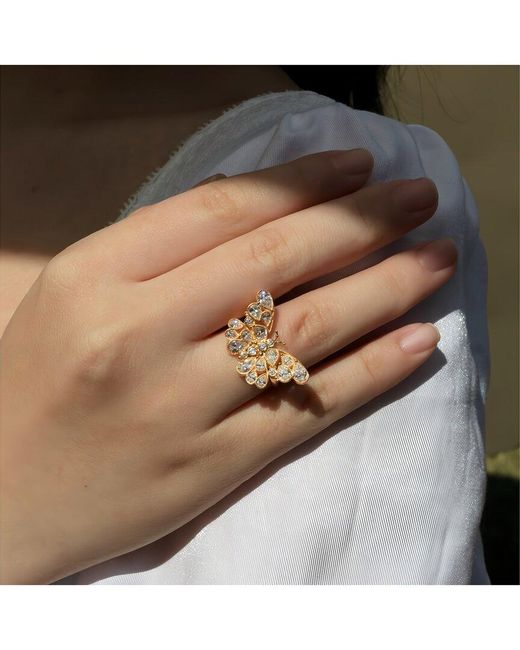 Nina Zhou Jewelry Metallic 14K 3.45 Ct. Tw. Diamond & Aquamarine Cocktail Ring