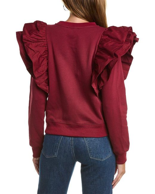 En Saison Red French Terry Pullover