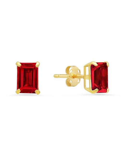 MaxColor Red 14k 2.10 Ct. Tw. Lab-grown Ruby Studs