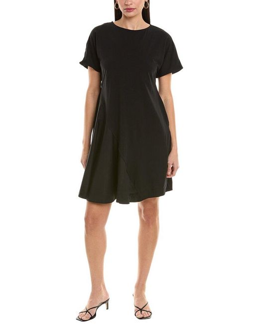 Alpha Studio Black Flare Panel A-Line Dress