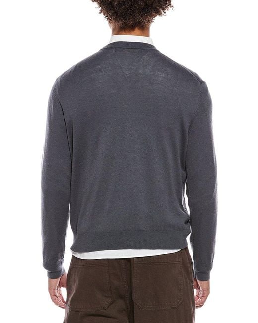 Marni Blue Logo Wool-Blend Crewneck Sweater for men