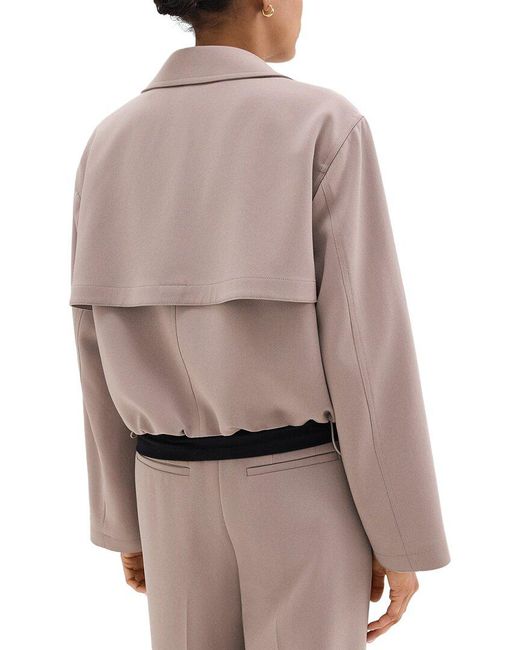Theory Brown Oversized Cropped Trench