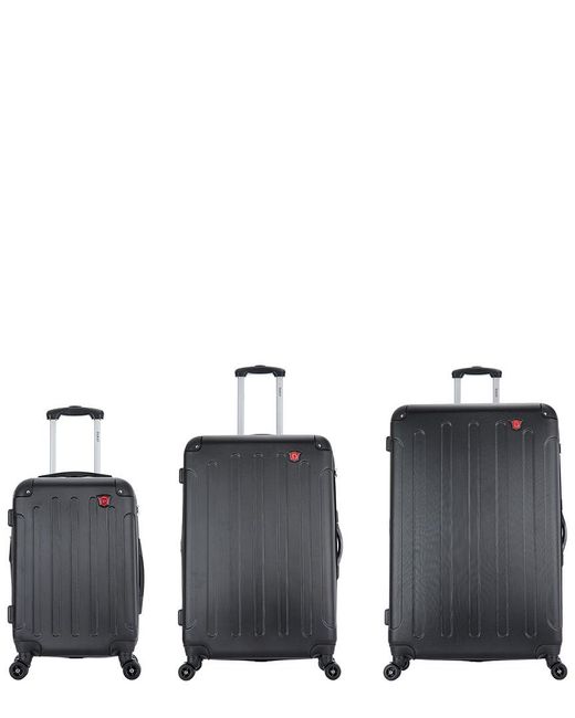 DUKAP Black 3pc Hard-side Luggage Set With Usb Port