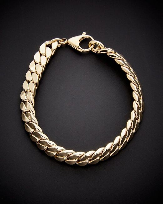 Italian Gold Black 14k Cuban Link Bracelet