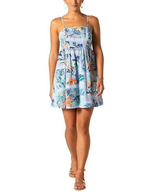 Tori Richard Blue Fira Babydoll Dress