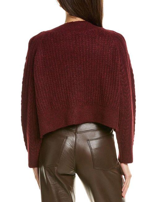 Dress Forum Fuzzy Cable Knit Cardigan in Red Lyst UK