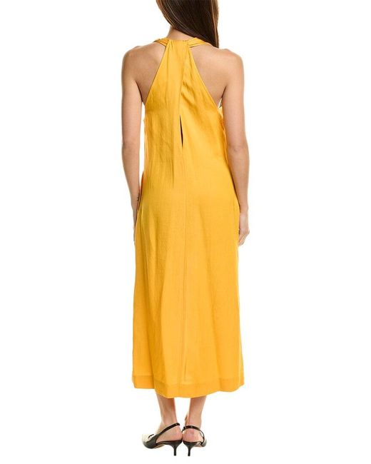 Reiss Alda Linen-Blend Maxi Dress in Yellow Lyst UK