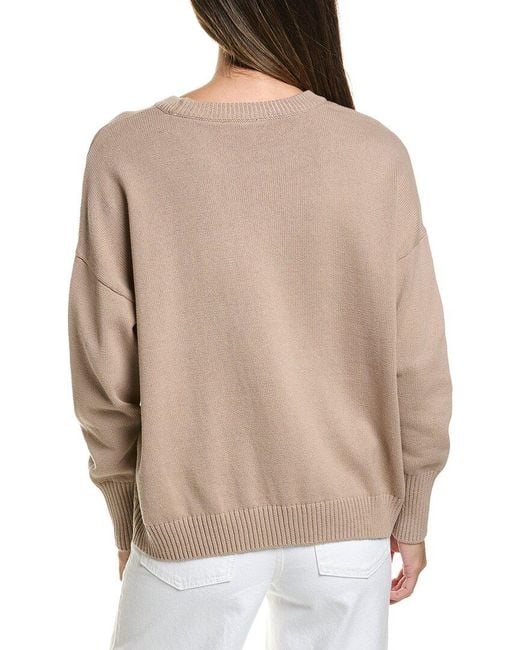 Vince Camuto Natural Shell Motif Crewneck Sweater