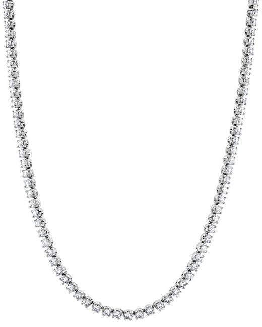 Lab Grown Diamonds Metallic 14K 10.00 Ct. Tw. Lab-Grown Diamond Tennis Necklace