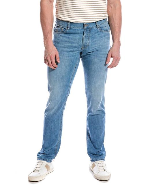 Brunello Cucinelli Blue Traditional Fit Jean for men