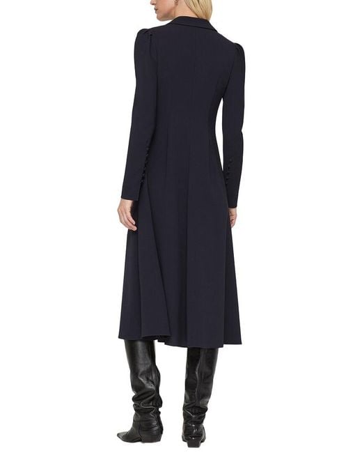 Lafayette 148 New York Blue V-Neck Long Sleeve Dress