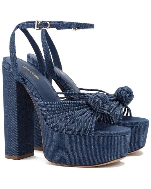 Larroude Blue Larroudé Valerie Platform Sandal